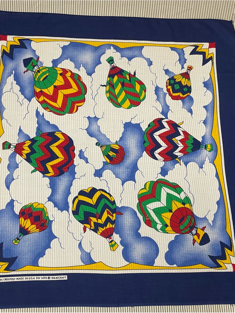 Craft Hot Air Balloon Print Scarf in Blue, Red, Green, Yellow